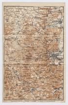 1914 Original Antique Map Of Vicinity Of CLERMONT-FERRAND / Auvergne / France - £15.09 GBP