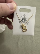 Disney Parks Mickey Mouse Faux Gem Letter S Gold Color Necklace NEW