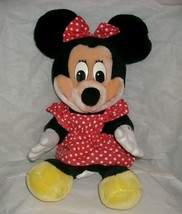 16" Walt Disney World Vintage Minnie Mouse Stuffed Animal Plush Toy Red 1980's - $19.00