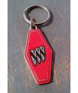 Buick Red Enameled Metal Keychain Vintage Double Sided Ring Loop - £13.05 GBP