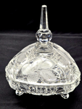 Vintage Cut Crystal Covered Candy Dish With Etched Strawberries &amp; Vine P... - $742.54 MXN