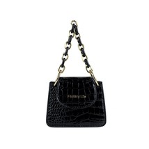 Fashion Serpentine Women Shoulder Bag Retro PU Leather  Print Acrylic Chain Mini - £15.57 GBP
