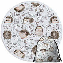 Cute Hedgehog Pattern Round Beach Towel - $14.90+