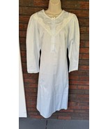 Vintage Nightgown Small Miss Elaine Brushed Back Satin Blue Embroidery L... - £24.89 GBP