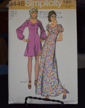 Simplicity 9446 Misses Dress in 2 Lengths Pattern - Size 14 Bust 36 Waist 27 - $15.91