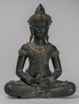 Ancien Khmer Style Bronze Assis Amitabha Méditation Statue de Bouddha - ... - £1,675.85 GBP
