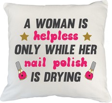 Make Your Mark Design Helpless Woman Funny White Pillow Cover for Nail P... - $24.74+