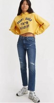 Levi ’S 724 Hohe Taille Zerstört Effekt Gerades Bein Jeans UK 32R (fm69-11) - $64.84