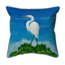 Betsy Drake Great Egret Large Indoor Outdoor Pillow 18x18 - $47.03
