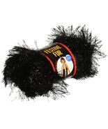 Lion Brand Yarn 570-153 Festive Fur Yarn, Black - $124.92 MXN