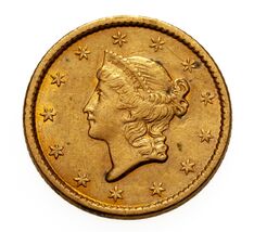 1853 G$1 Gold Liberty One Dollar in About Uncirculated AU Condition - $1,127.50