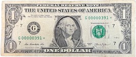 Very Low Fancy Serial Number Five In A Row 0’s $1 Dollar Bill Currency 0... - $93.99