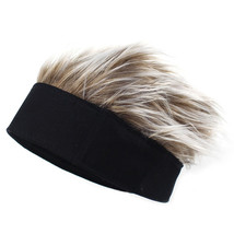 Saisifen Men Brimless Black Hat with Fake Hair Hip-hop Beanie Hat Brown ... - £11.31 GBP