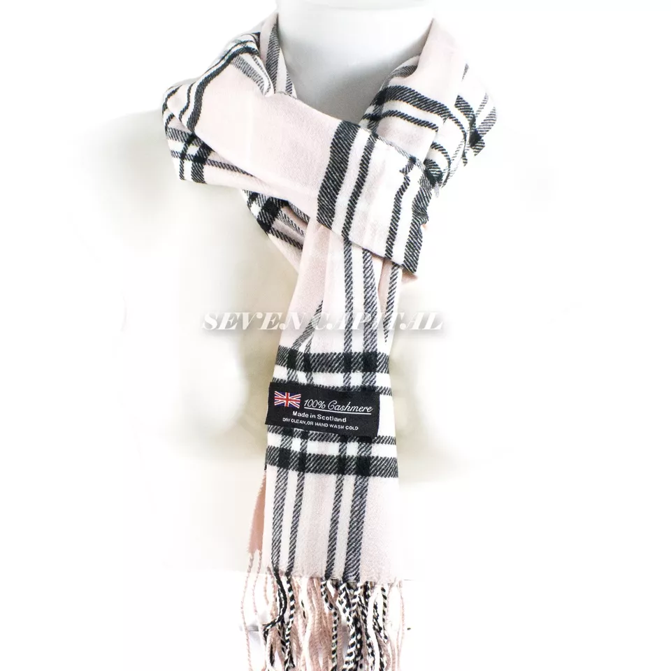 100% Cashmere Plaid Scarf - Warm Winter Scarves for Men &amp; Women (18) - $18.99