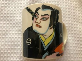 Samurai Mug Cup Ceramic Asian Art Japanese Vtg shaddy Mino China New box Japan - £23.41 GBP