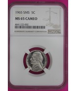 1965 SMS  MS 65 Cameo Jefferson Nickel NGC Certified Graded Authentic Sl... - $34.17 CAD