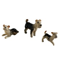 Vintage Set of 3 Fox Terrier Porcelain Miniature Dog Figurines - $19.75