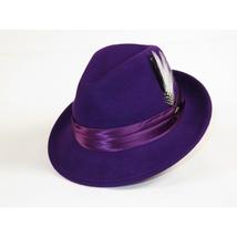 Mens Bruno Capelo Hat Australian Wool Crushable Fedora Giovani UN107 Purple image 6