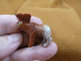 (Y-MOO-NB-24) little red gray bull MOOSE baby Maine carving stone SOAPST... - $163.26 MXN