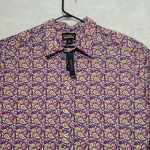 Cremieux Premium Denim Mens Shirt Sz 3XB Paisley Purple Long Sleeves New - $43.87
