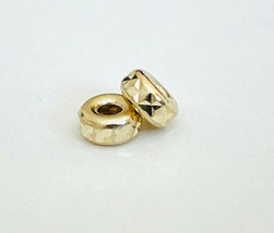 4 mm  14K Gold Roundel Faceted, Angular Sparkle Bead ( price for 2 beads ) - £23.52 GBP