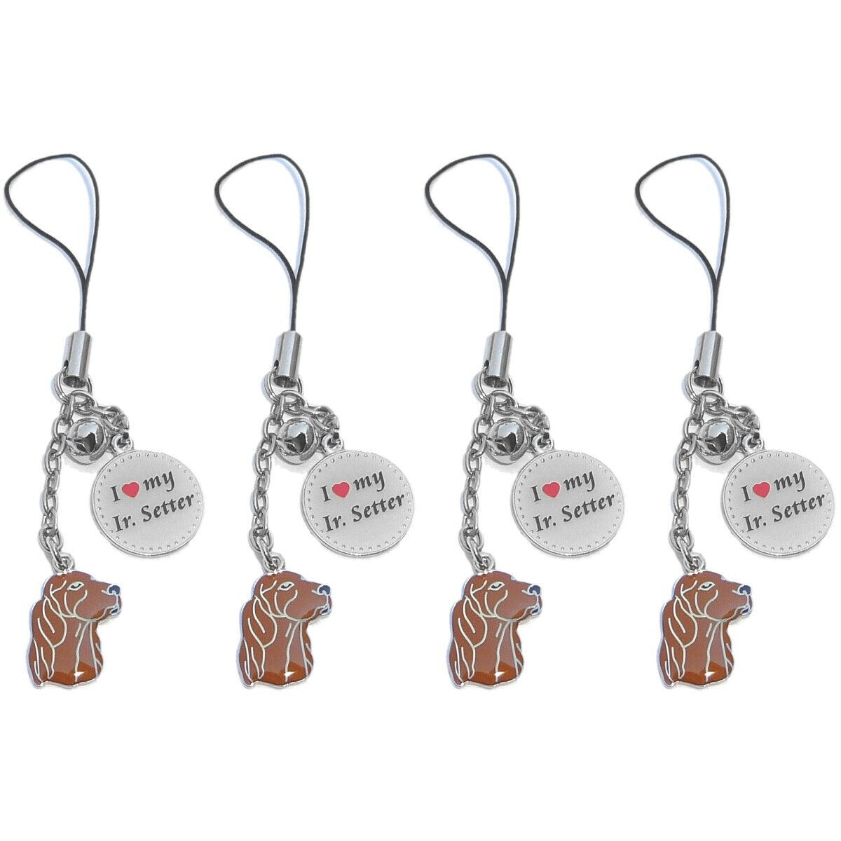 4 Charms IRISH SETTER- with Loop for Bag, Purse, Keychain - 4of552292 - $9.88