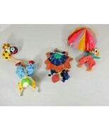 Vintage Lot 3 Paper Mache hanging clown with umbrella parachute Made in ... - $59.99