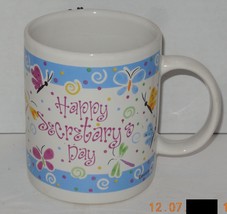 Happy Secretary&#39;s Day Coffee Mug Cup By Betallic inc Purple yellow Blue ... - £7.75 GBP