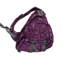 JWorld New York Sling Backpack Duracelte Purple Hearts and Flowers - £15.19 GBP