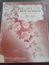 1940 Sheet Music I Dream Of J EAN Ie With The Light Brown Hair By Stephen Foster - £23.37 GBP