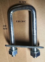 1 x Steel Square U-bolt U bolt NuT Brackets Boat Trailer 30x120x10mm M10... - $4.07