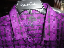 Robert Graham  Purple Long Sleeve Men's Medium Button Down Classic Fit image 2