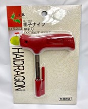 1PC Stainless Steel Red Handle Coconut Opener Punch Driller Cut Drill Hole Tool - £7.95 GBP