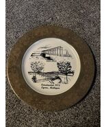 Lyons Michigan Memorabilia Town Constructed 1975 Gold Collectors 11” Plate - €21,47 EUR