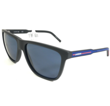 Lacoste Sunglasses L932S 001 Black Blue Square Frames with Blue Lenses 57-15-145 - $51.21