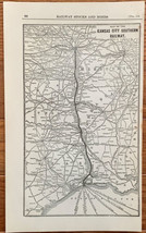 1923 Antique KANSAS CITY SOUTHERN Map Vintage RAILWAY Map - £7.84 GBP