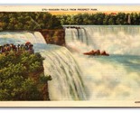 View From Prospect Point Niagara Falls New York NY Linen Postcard I21 - $1.93