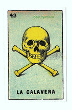 Vtg Mexican Loteria Figuritas Postcard LA CALAVERA 1989 QP-580 Unposted - £4.73 GBP