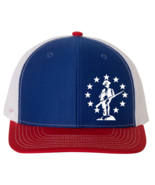 USA Minuteman Snapback Trucker Hat RIchardson 112 Blue Red White - £14.86 GBP