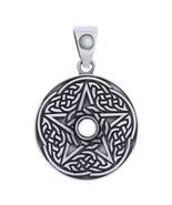 Sterling Silver Pendant with Rainbow Moonstone Center! - €13,46 EUR