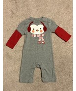 Old Navy Layered Look Penguin Romper, Gray/Multi - Size 3-6 months (EUC) - £5.47 GBP