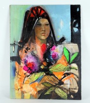 Untitled Portrait of Woman by Jordi Bonas Oil Painting on Board 30&quot; x 22... - $2,716.53