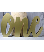 &quot;One&quot; Gold Photo Prop 14” long, 8” high and 1” thick Birthday Anniversary - £9.80 GBP