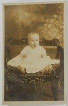 RPPC Cute Baby on Antique Chair Eldon Leonard c1910 Postcard R3 - £6.25 GBP