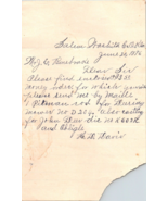 1896 Handwritten Letter H D Davis J. E. Bonebrake John Deere part Oklaho... - £29.03 GBP