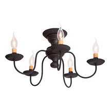 Thorndale Ceiling Light 5 Arm Wood and Metal Fixture BLACK - £260.54 GBP