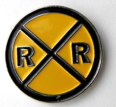Railroad Crossing Sign Railway Lapel Hat Pin Badge 1 Inch - £4.41 GBP