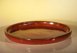 Parisian Red Ceramic Humidity/Drip Bonsai Tray - Round  10&quot; x 1&quot; OD / 9.25&quot; x 0. - £14.90 GBP