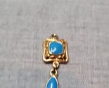 Vintage Trifari Gold Tone Blue Square Charm/Pendant - $6.64