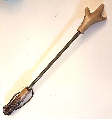 Rivers Edge 521 Deluxe Deer Antler Back Scratcher 20&quot; Steel Shaft Leathe... - $19.72